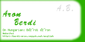 aron berdi business card